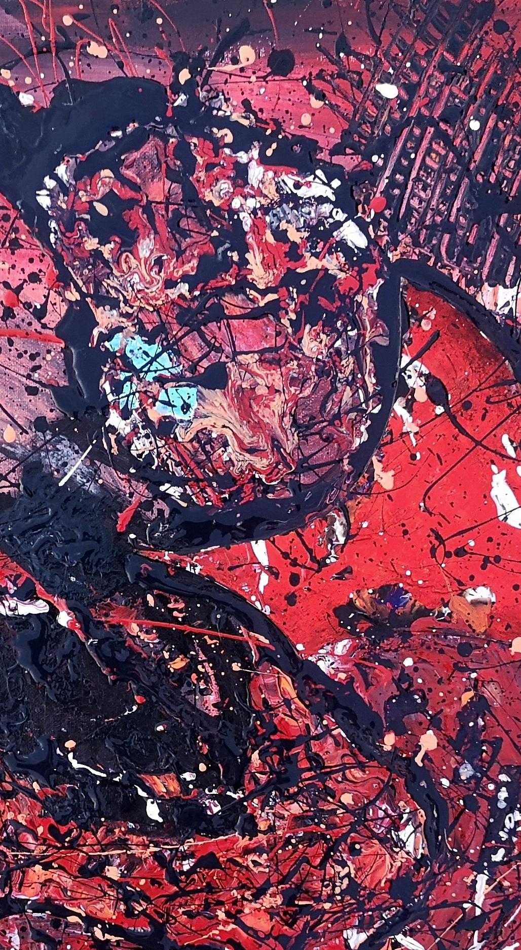 Acryl auf gespannter Leinwand 80X60 cm
Abstrakter Expressionismus.
Pollock-Stil.  Action painting.  Tropfbilder.

Internationale Künstlerin, die in der Expressionismus-Bewegung bekannt ist
Er ist abstinent und lebt in Aubusson (Frankreich), im