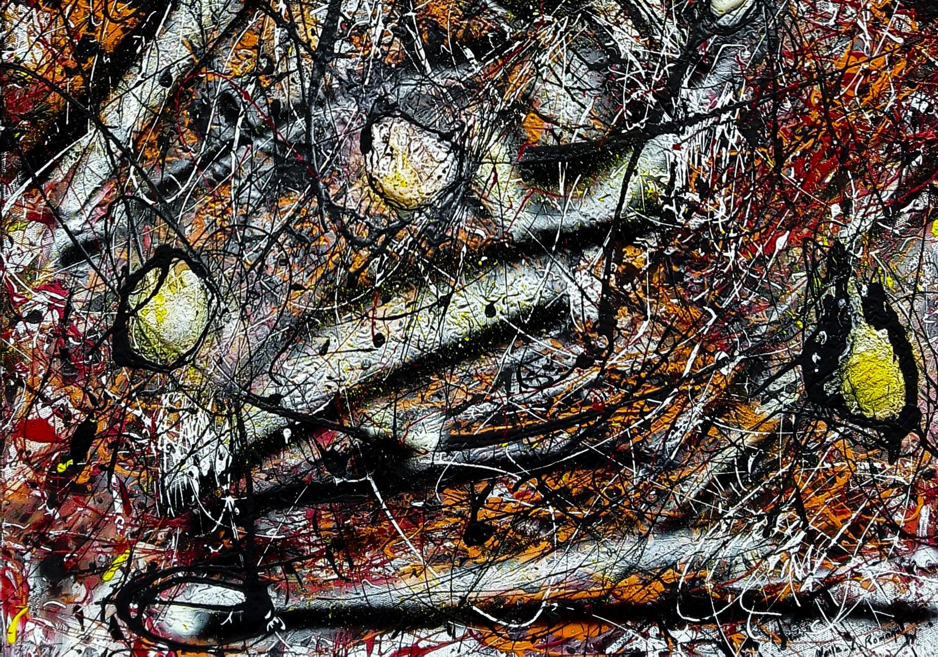 Style Pollock « REVEILLEZ VOUS » - Expressionnisme abstrait Painting par Marie-Laure Romanet Prin company