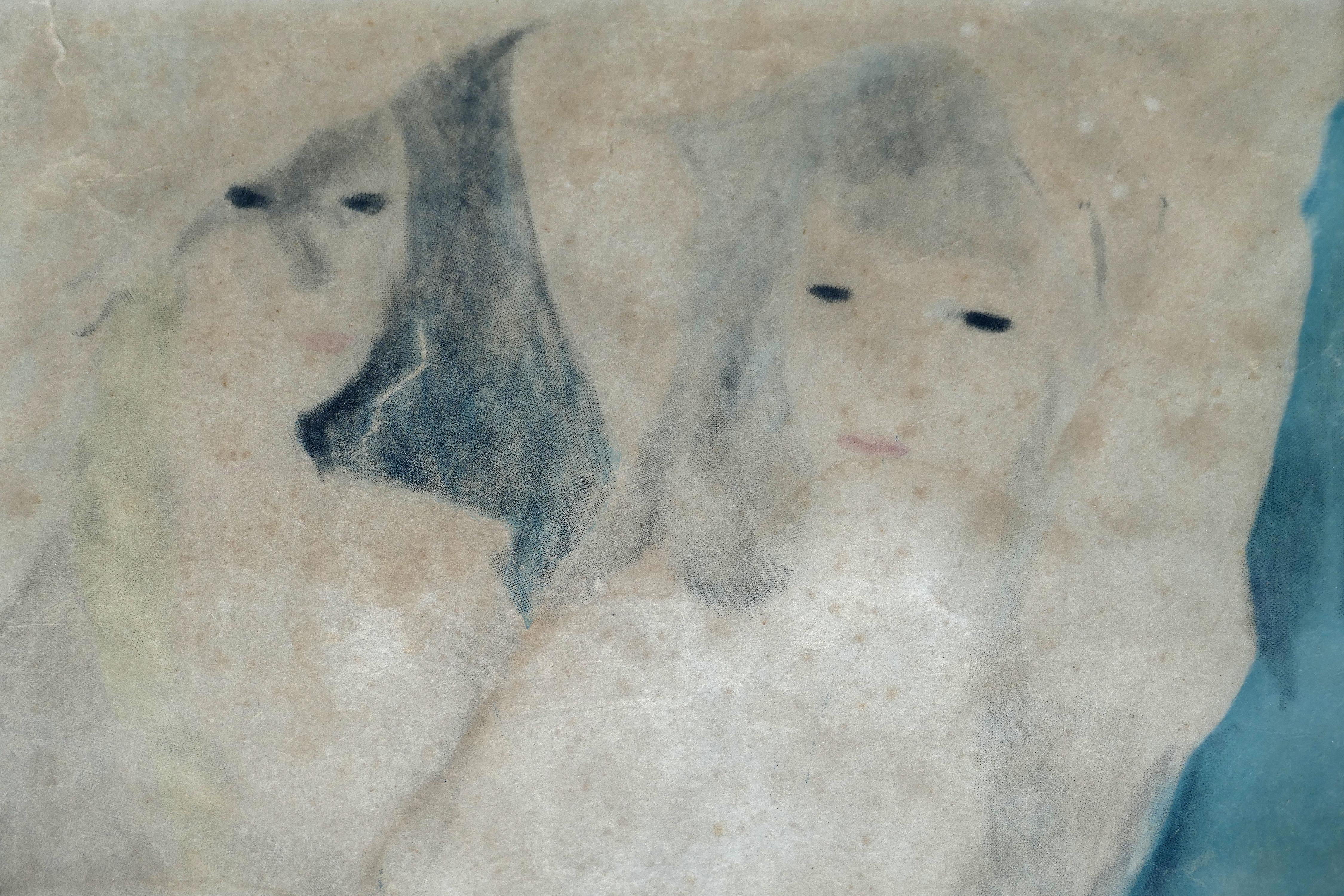French Marie Laurencin Abstract Watercolor on Paper, 1922