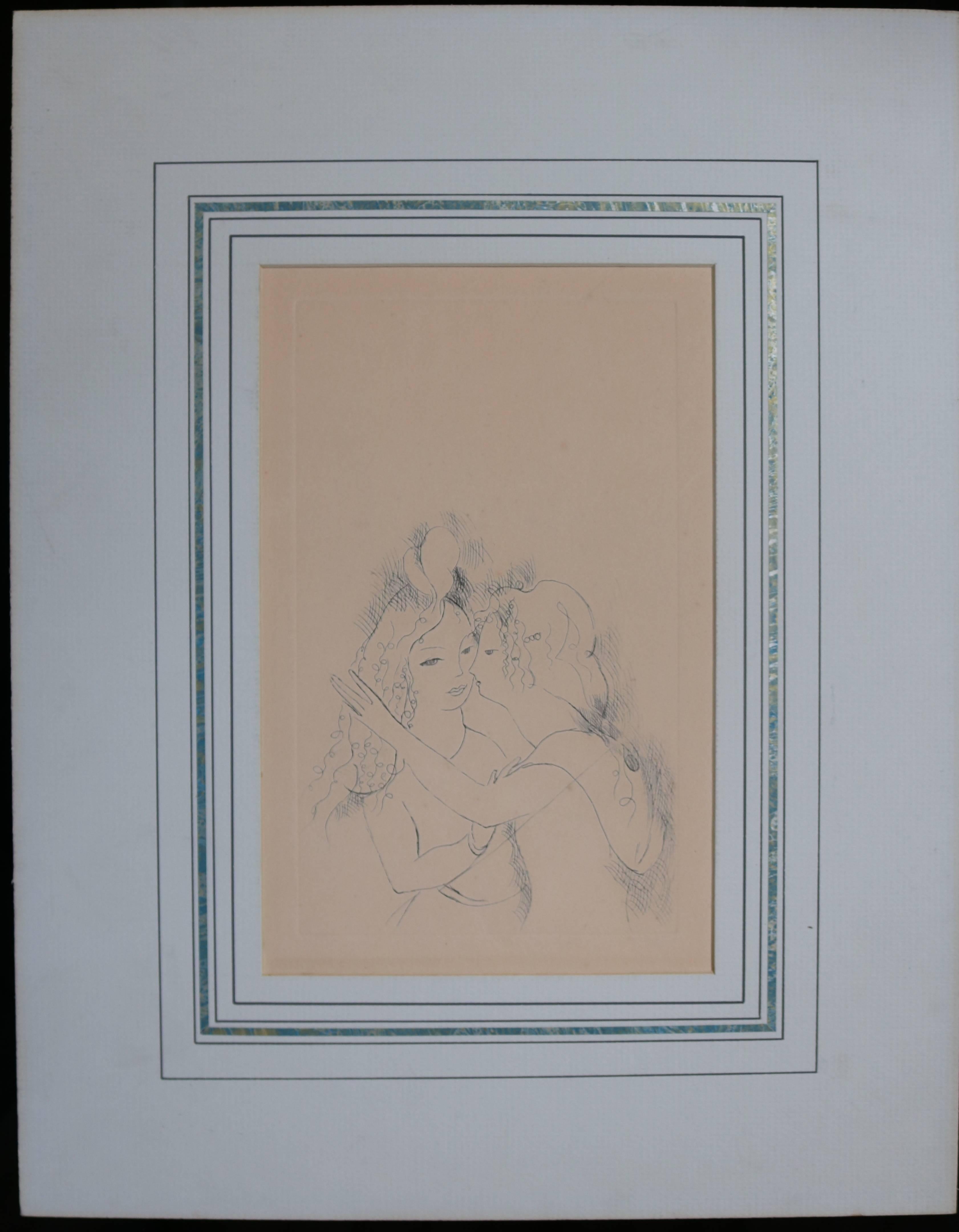 Gerahmte und signierte Radierung der französischen Künstlerin Marie Laurencin.
Marie Laurencin war eine französische Malerin, Bildhauerin und Grafikerin.
In den ersten Jahren des 20. Jahrhunderts war Laurencin eine wichtige Figur der Pariser
