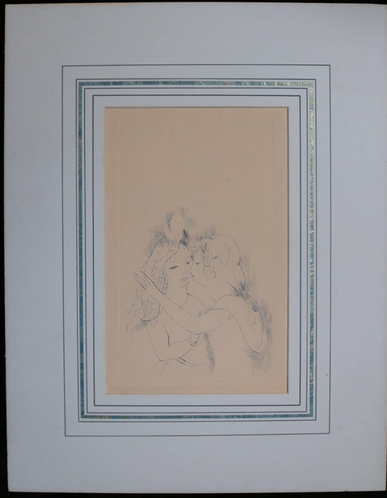 Marie Laurencin Etching Titled "Two Girls Kissing" For