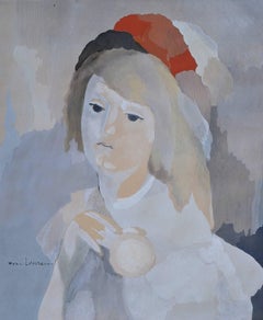 Portrait of a Girl, 20th Century Signed Pastel - Original Frame