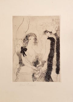 Frivolités ou la Marchande de Rubans - Original Etching by M- Laurencin - 1926