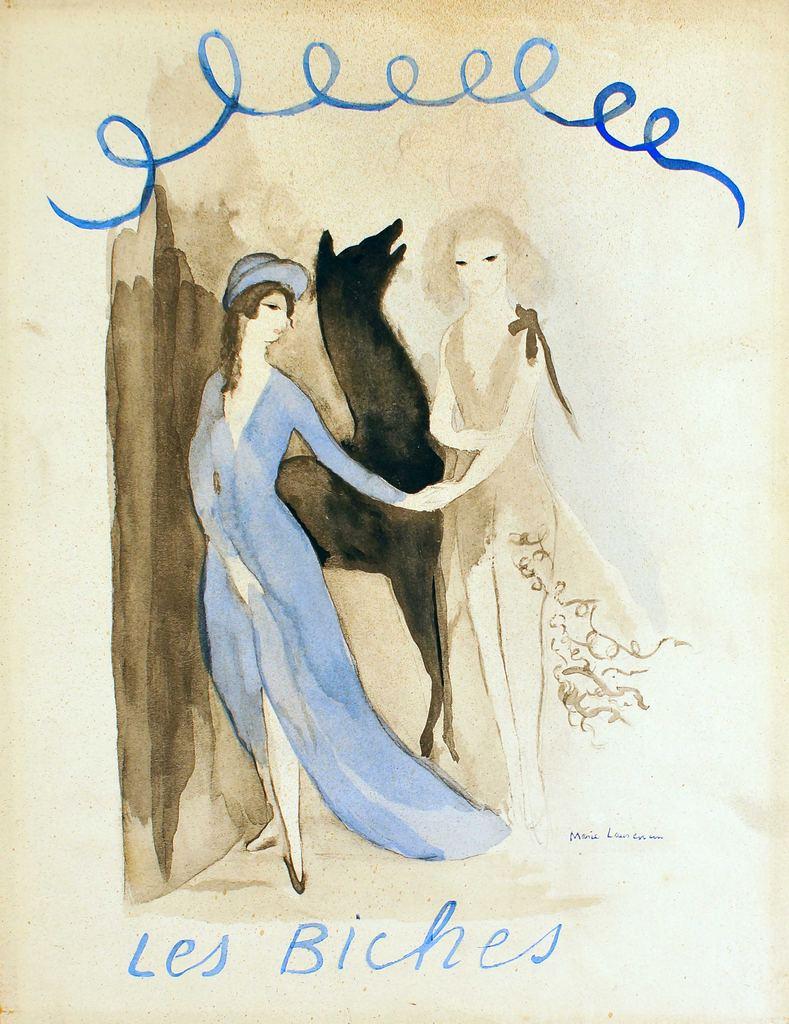 Marie Laurencin Figurative Print – Les Biches – Seltenes Buch, illustriert von M. Laurencin – 1924