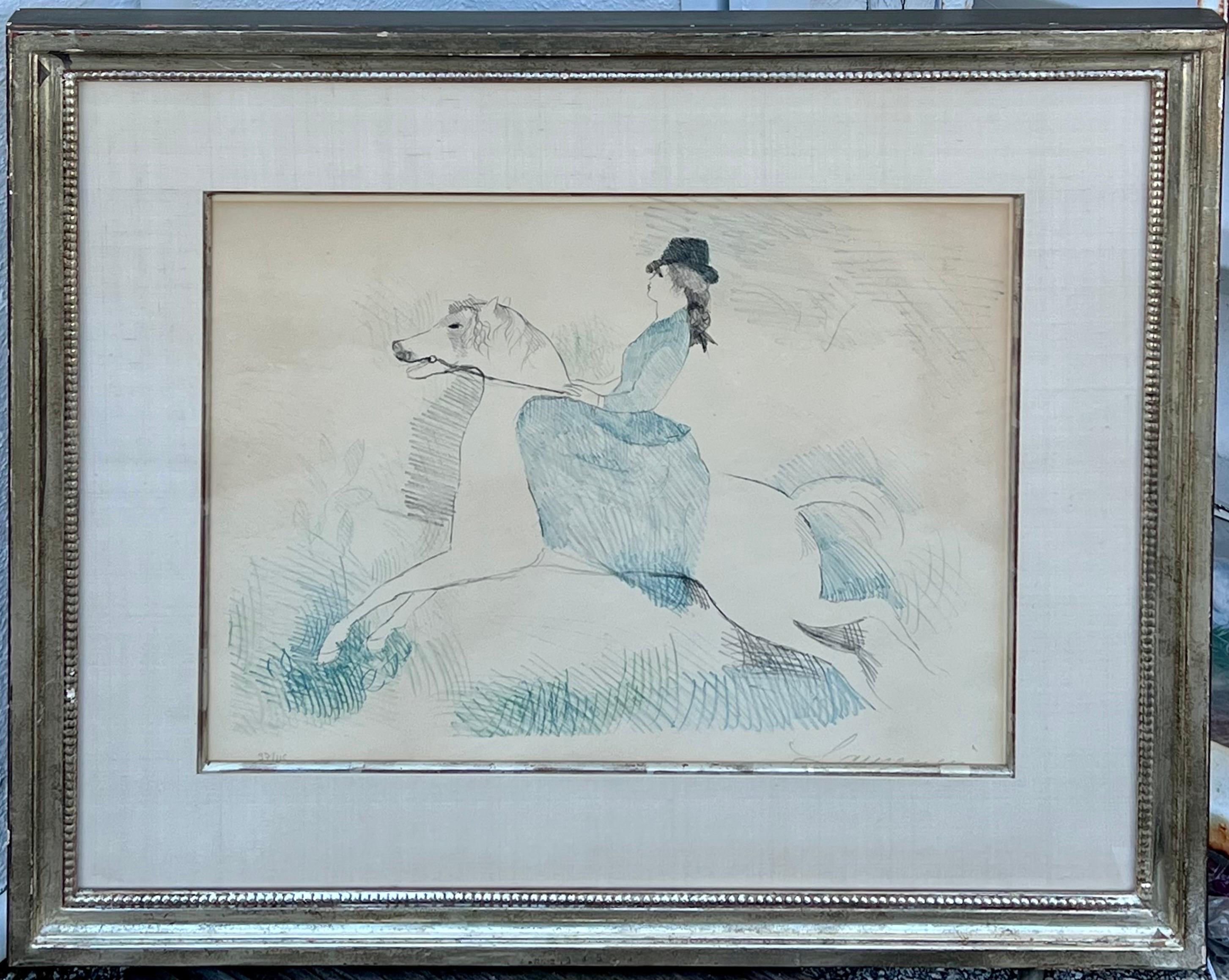 Lithographie Lady Rider Woman on a Horse, Marie Laurencin, Französisch-Postimpressionistische Lithographie im Angebot 5