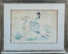 Vintage Lithograph Lady Rider Woman on a Horse Marie Laurencin French Post Impressionist