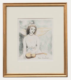 Vintage Marie Laurencin (1883-1956) - Framed Early 20th Century Etching, Girl & Ukulele