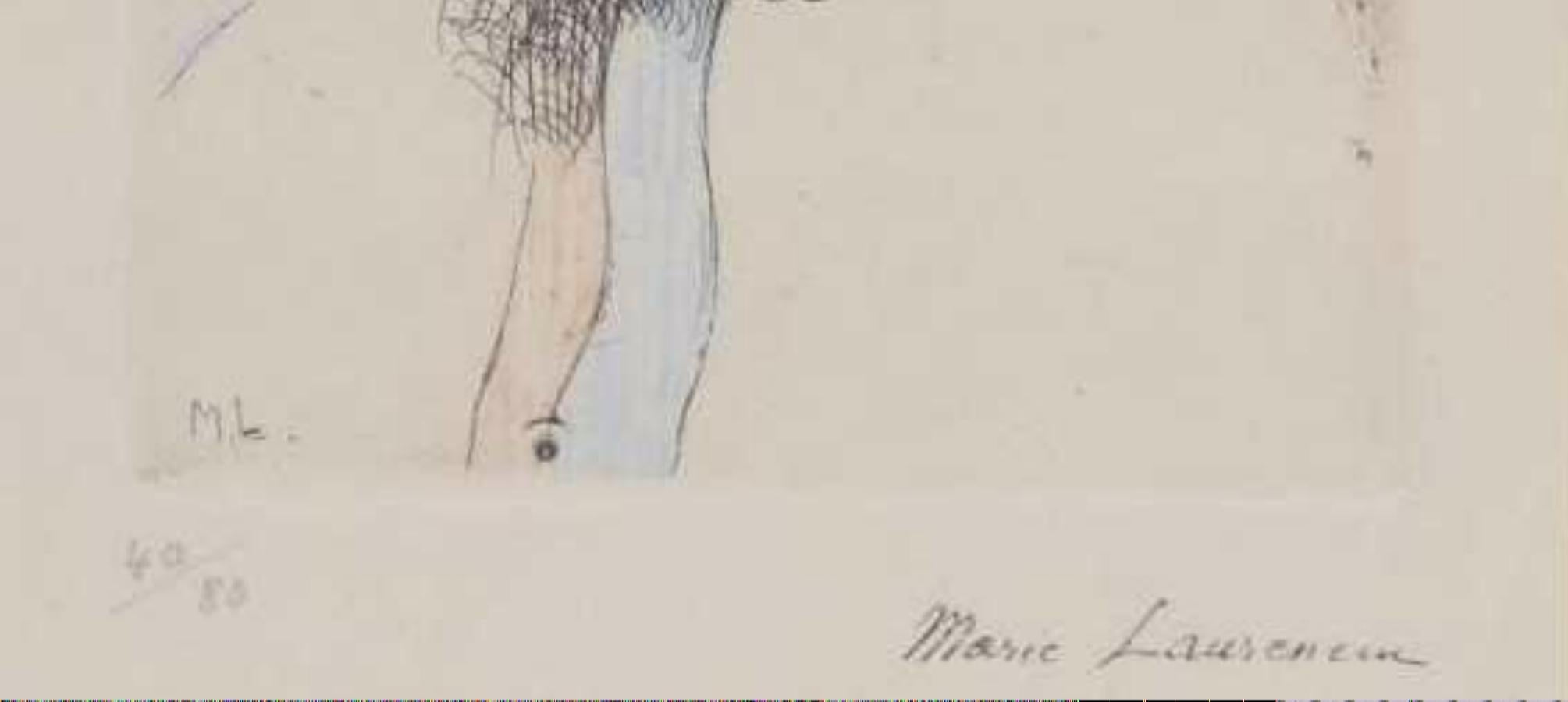 Marie Laurencin Original-Radierung mit Handkolorierung - Frau mit Perlenkette im Angebot 4