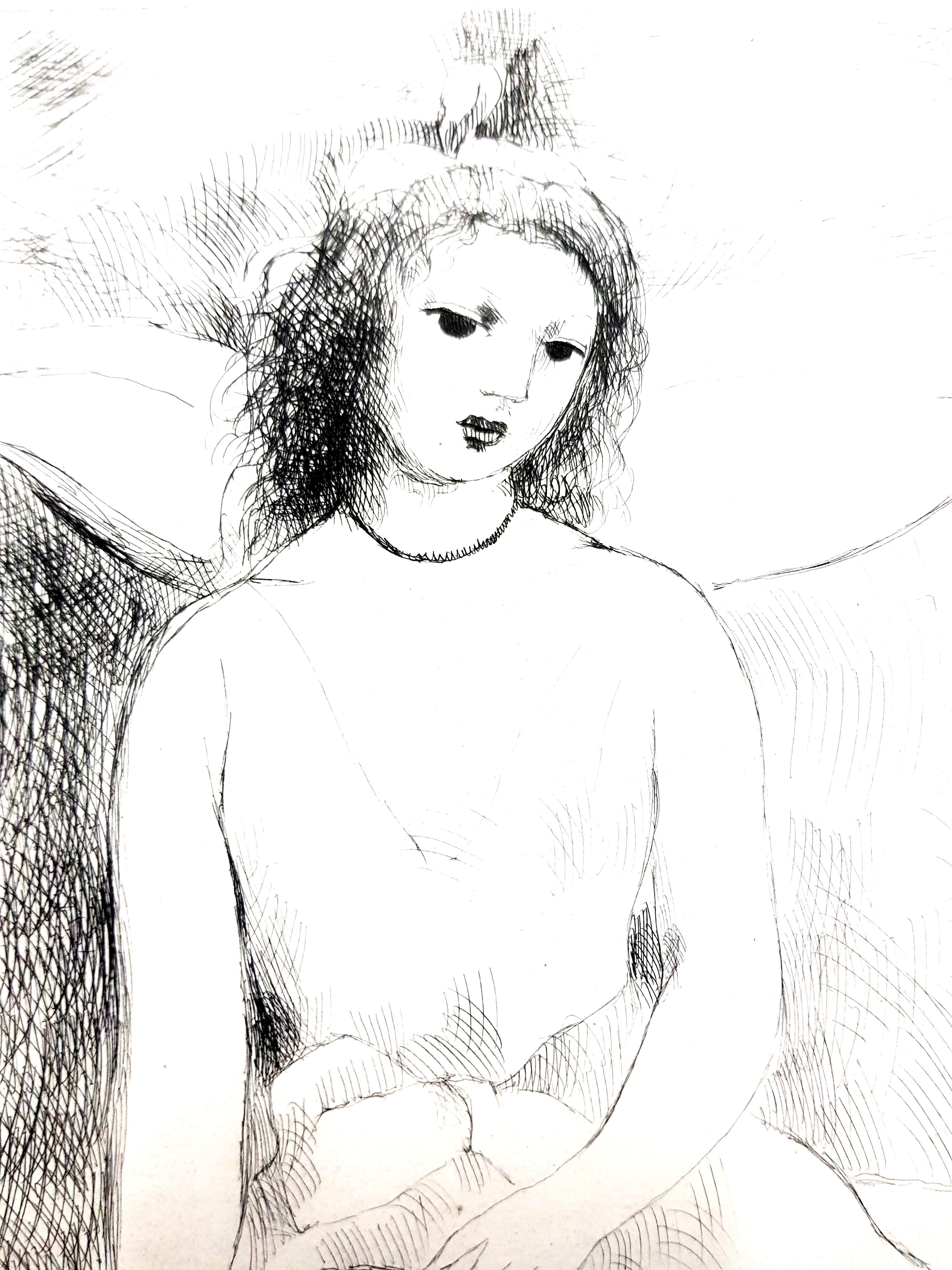 Marie Laurencin - Woman Angel - Original Etching
Paris, Le Gerbier, 1946
Edition of 340
Signed in the plate