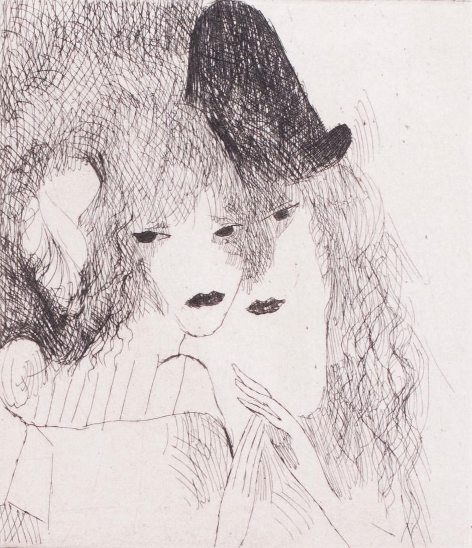 Self portrait from the series ‘L’Eventail’ (The Fan) - Print by Marie Laurencin