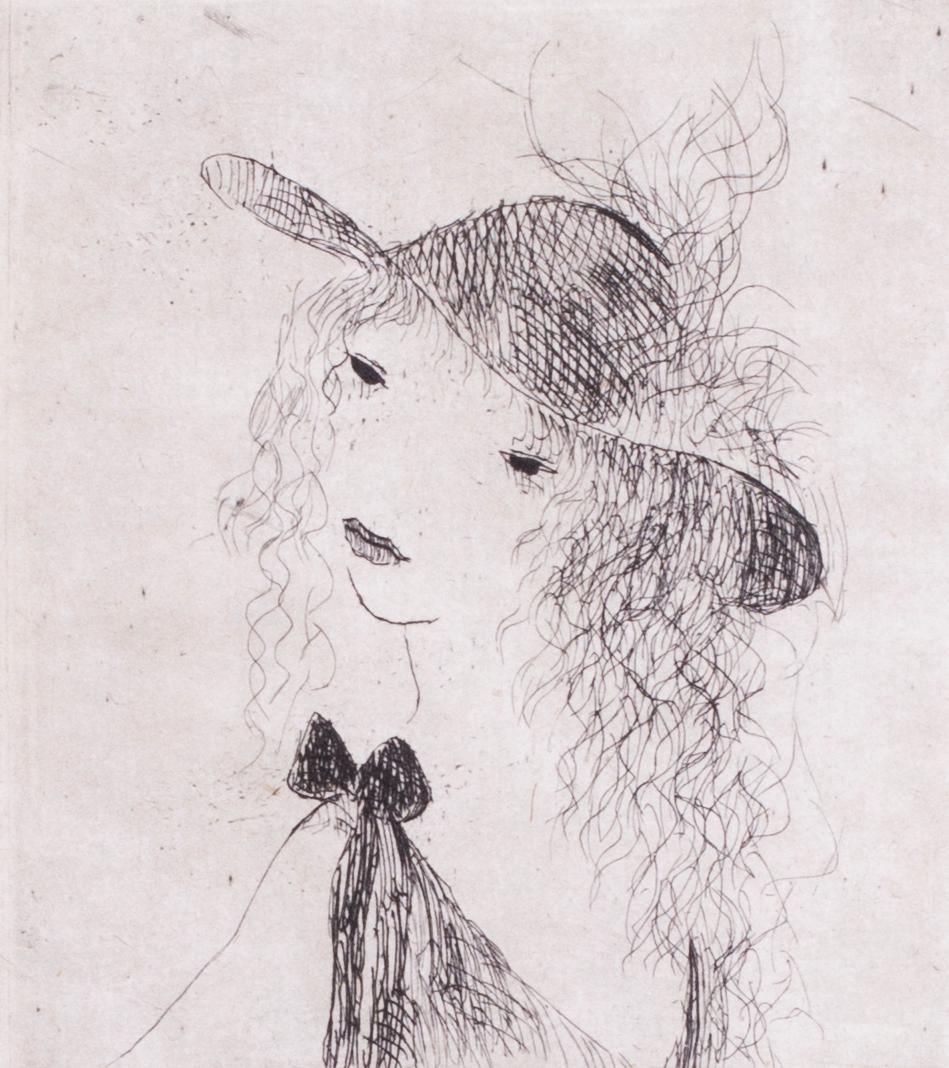 Self portrait from the series ‘L’Eventail’ (The Fan) – Print von Marie Laurencin