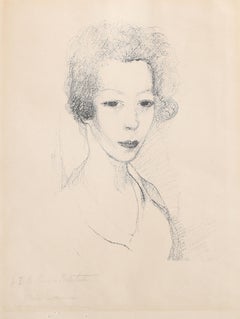 Self-Portrait, litografia impressionista firmata da Marie Laurencin