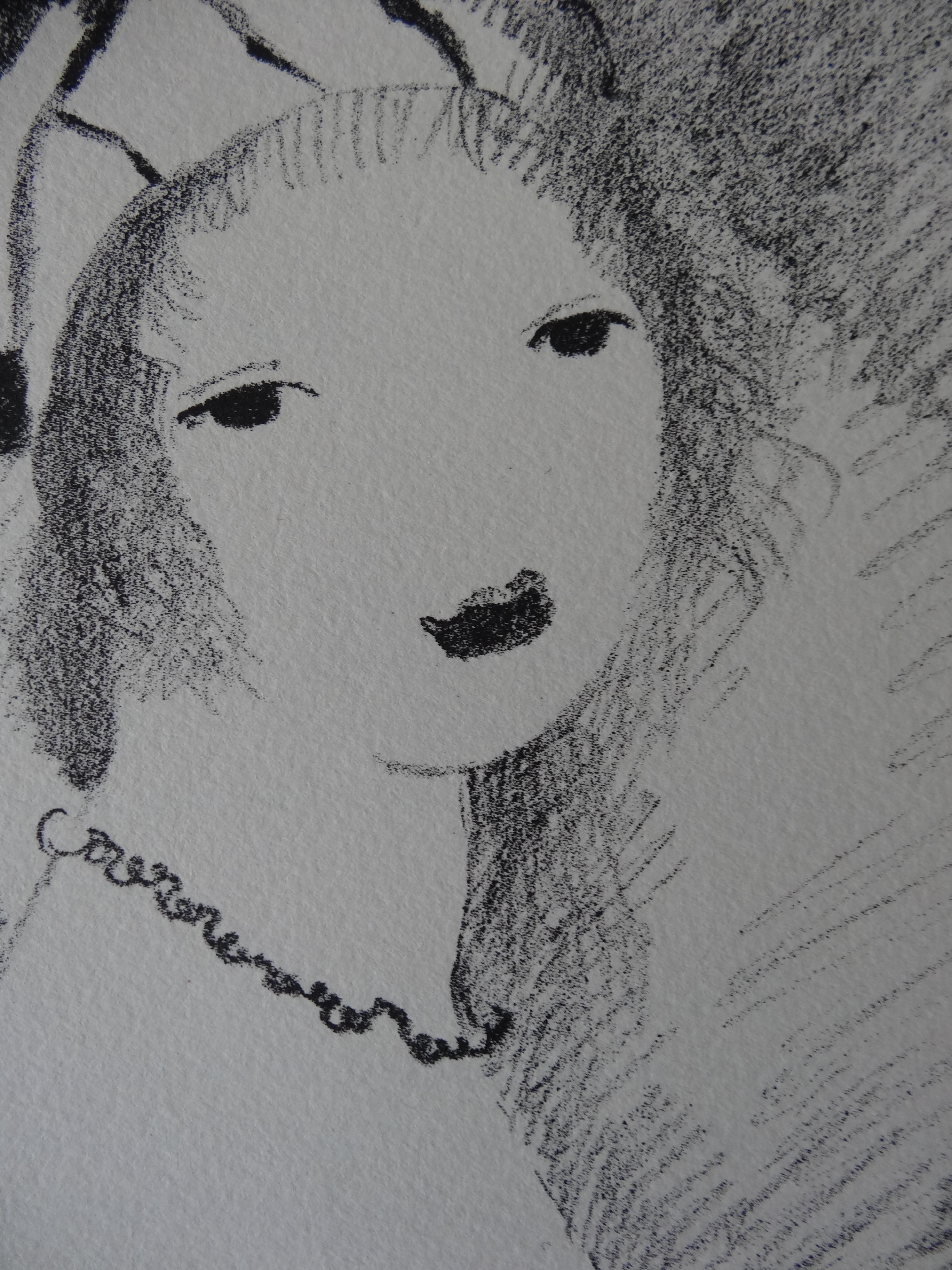 Donna con collana - Litografia originale - (Catalogo ragionato Marchesseau #138) - Print Moderno di Marie Laurencin
