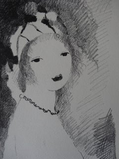 Vintage Woman with Necklace - Original Lithograph - (Catalog raisonne Marchesseau #138)