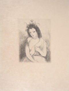 Young Girl with Pearl Necklace, 1945 - Original Etching (Marchesseau #236)