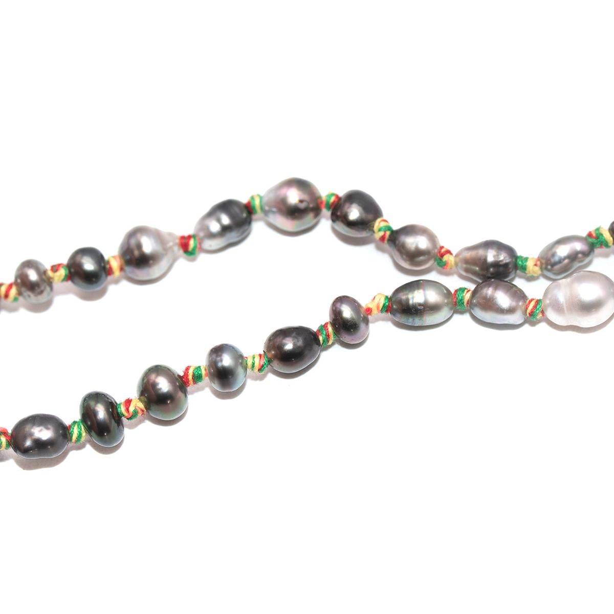 Bead Marie Lichtenberg Mauli Full Black Pearl Single-Strand Necklace
