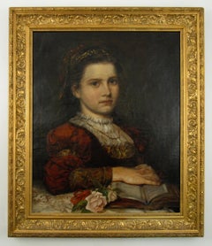 Marie Louise Bion (1858-1939) – Portrait of a Young Woman – 19thC Oil Painting