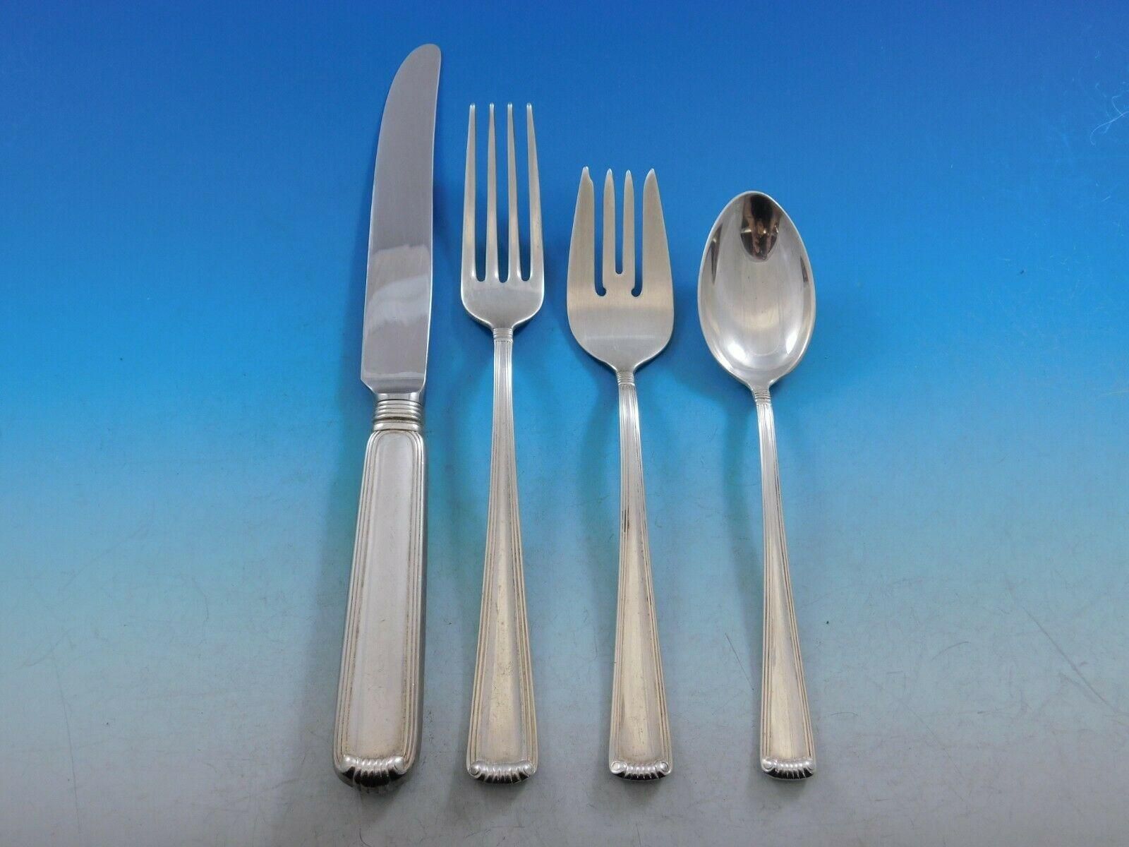 Marie Louise by Blackinton Sterling Silver Flatware Set for 12 Service 63 pieces In Excellent Condition In Big Bend, WI