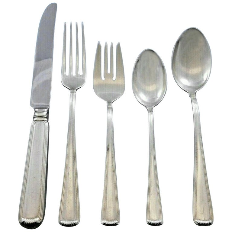 Marie Louise by Blackinton Sterling Silver Flatware Set for 12 Service 63 pieces For Sale