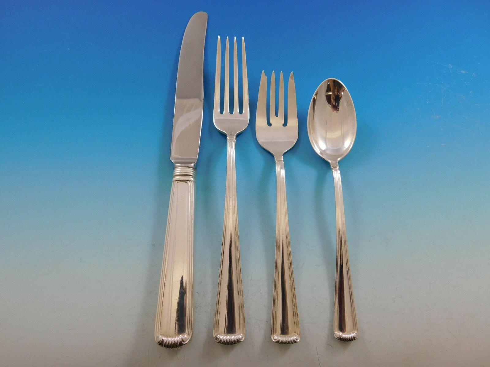 Marie Louise by Blackinton Sterling Silver Flatware Set for 8 Service, 52 Pieces In Excellent Condition In Big Bend, WI