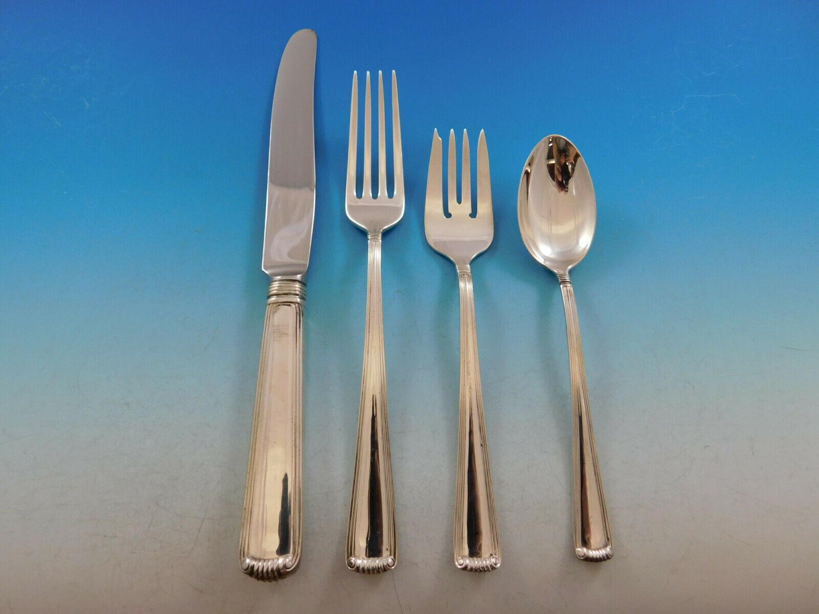 Marie Louise by Blackinton Sterling Silver Flatware Set Service 103 Pcs Dinner In Excellent Condition For Sale In Big Bend, WI