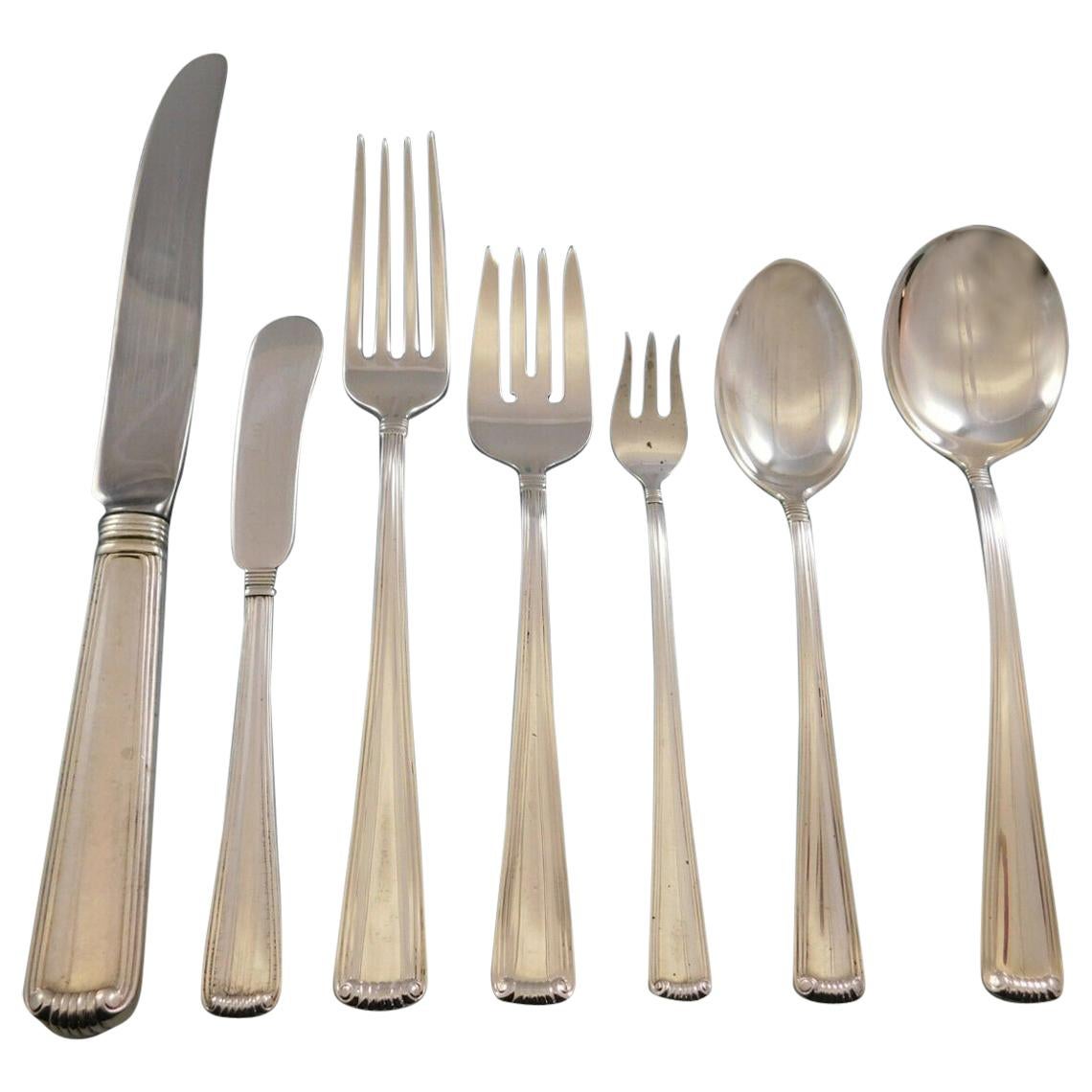Ensemble de couverts en argent sterling 12 services 112 pièces Marie Louise par Cartier en vente