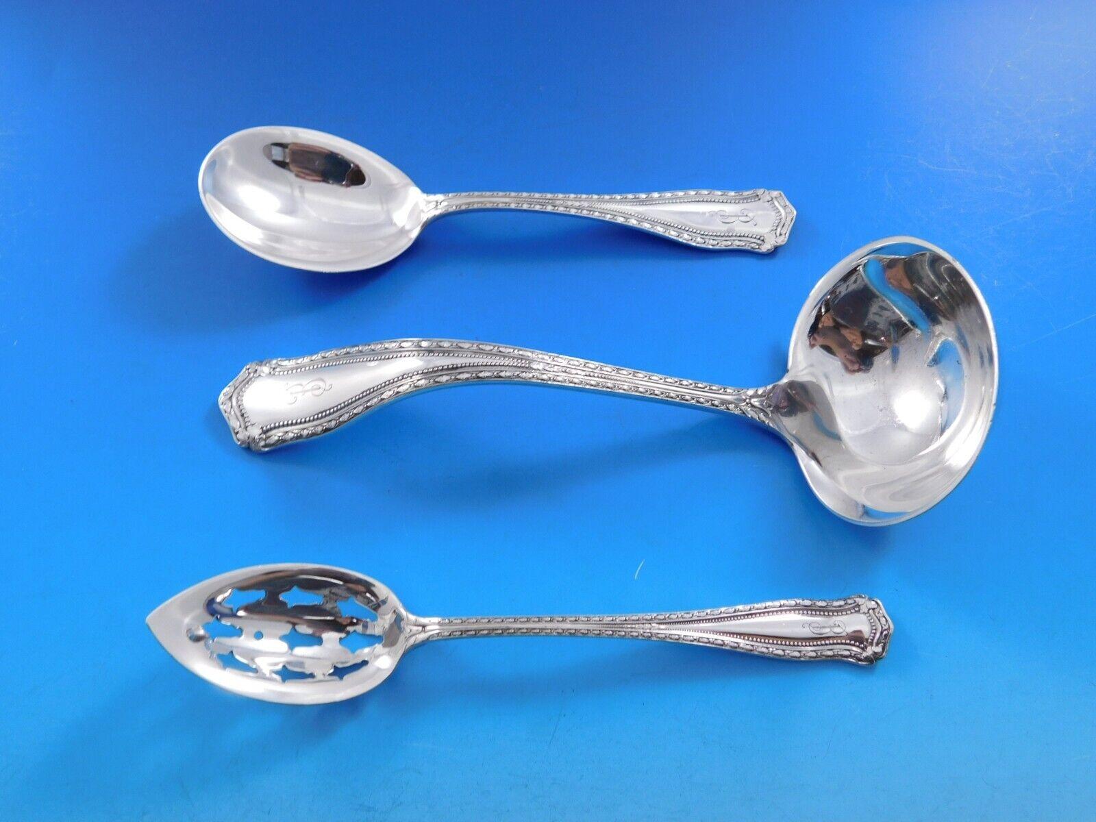 Marie Louise by Shreve Set di posate in argento sterling 70 pezzi B mono Dinner in vendita 3