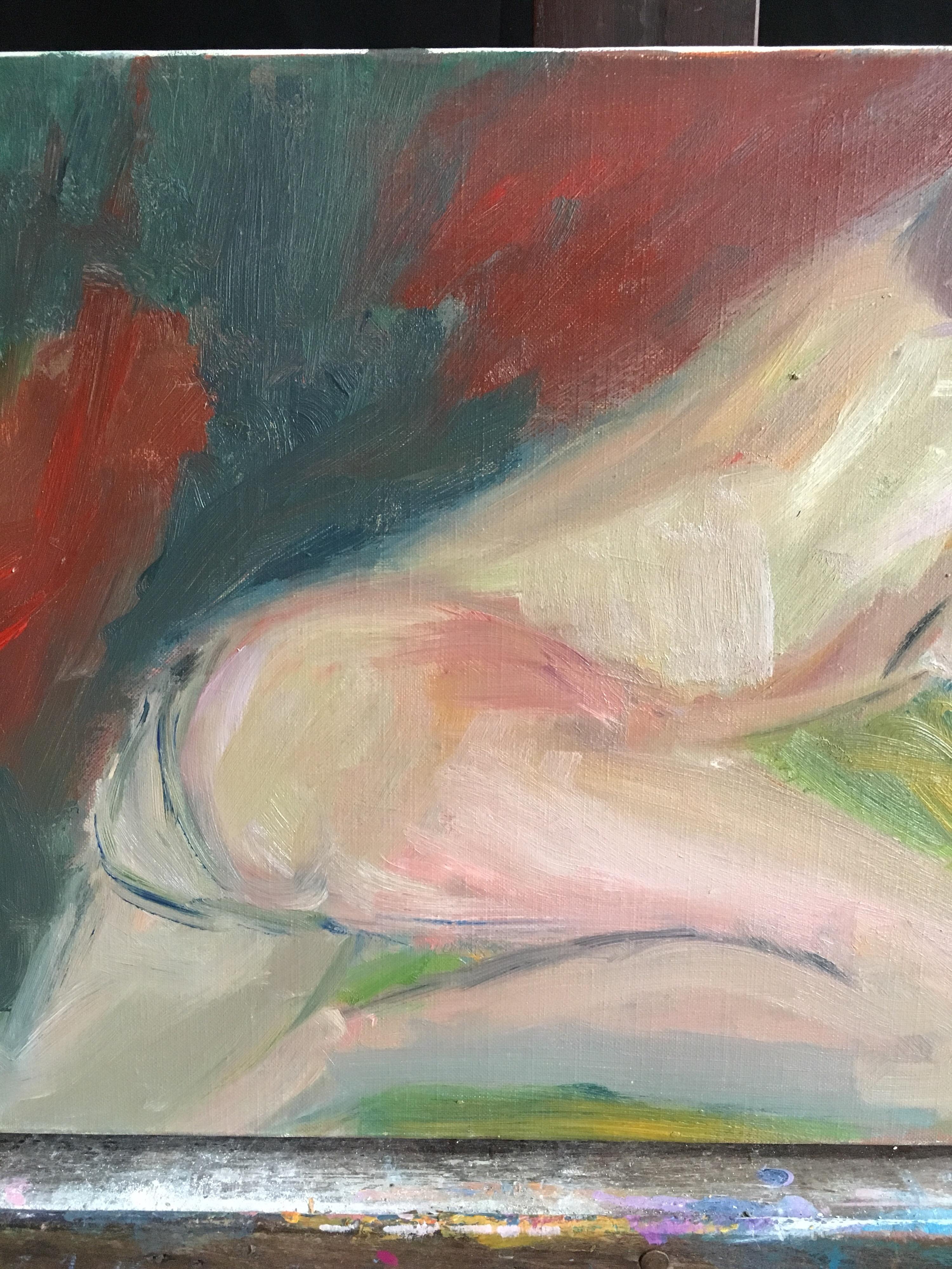 Desnudo Impresionista, Color Atmosférico, Pintura al Óleo en venta 2