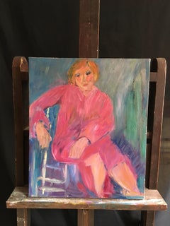 Pink Lady, impressionistisches Porträt, Ölgemälde
