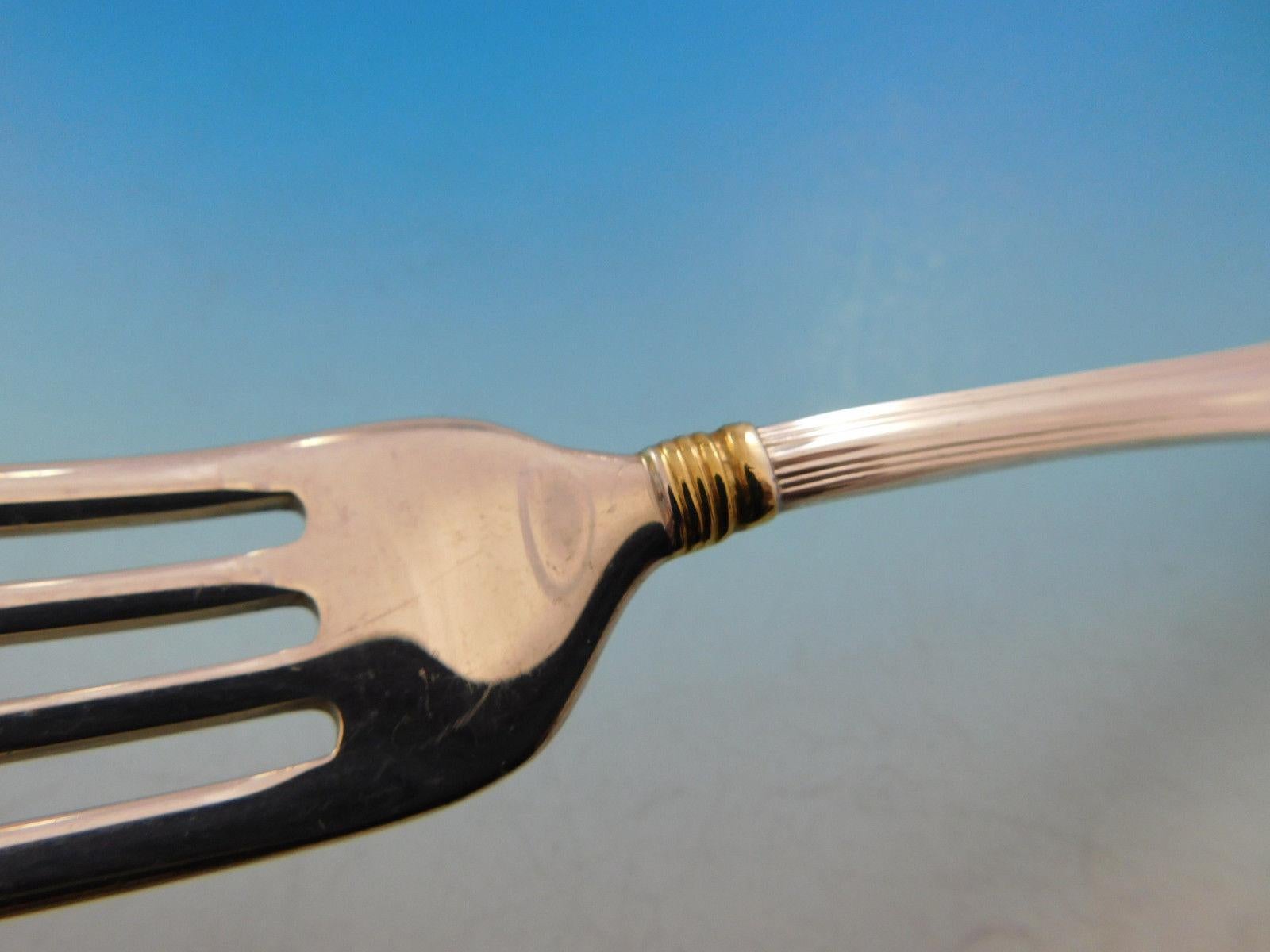 Argento 925 Set di posate Marie Louise Gold Blackinton Sterling Silver Servizio di 45 pezzi per la cena in vendita