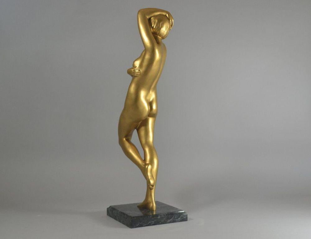 Marie Louise Simard große Bronzeskulptur einer Tänzerin im Art-Deco-Stil (Art déco)