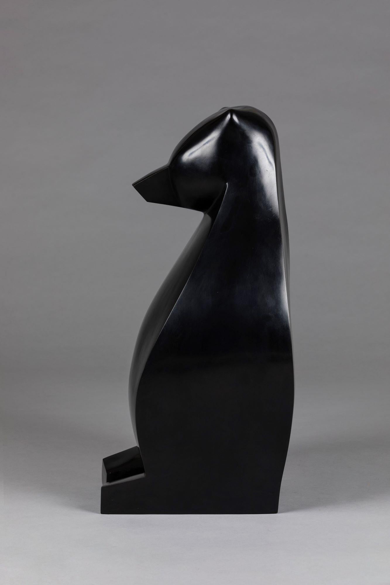 Baloo by Marie Louise Sorbac -  Bronze animal sculpture, bear, black colour For Sale 1