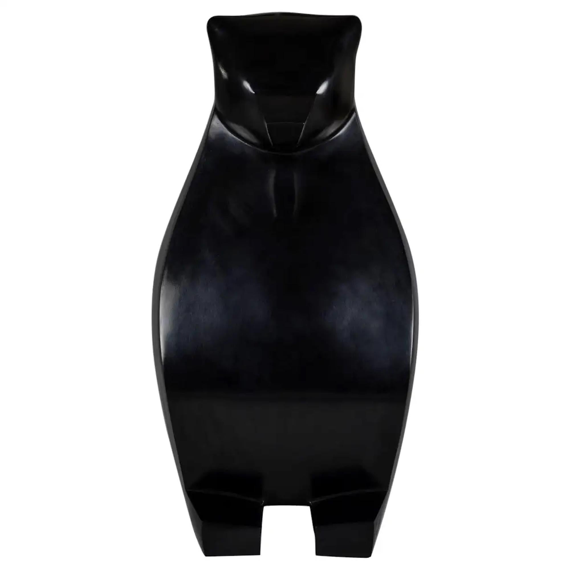 Baloo by Marie Louise Sorbac - Bronze animal sculpture, bear, dark tones