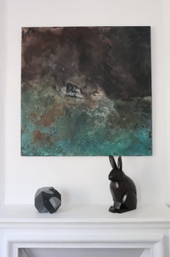 Ernest by Marie Louise Sorbac - Animal bronze sculpture, rabbit, black, smooth