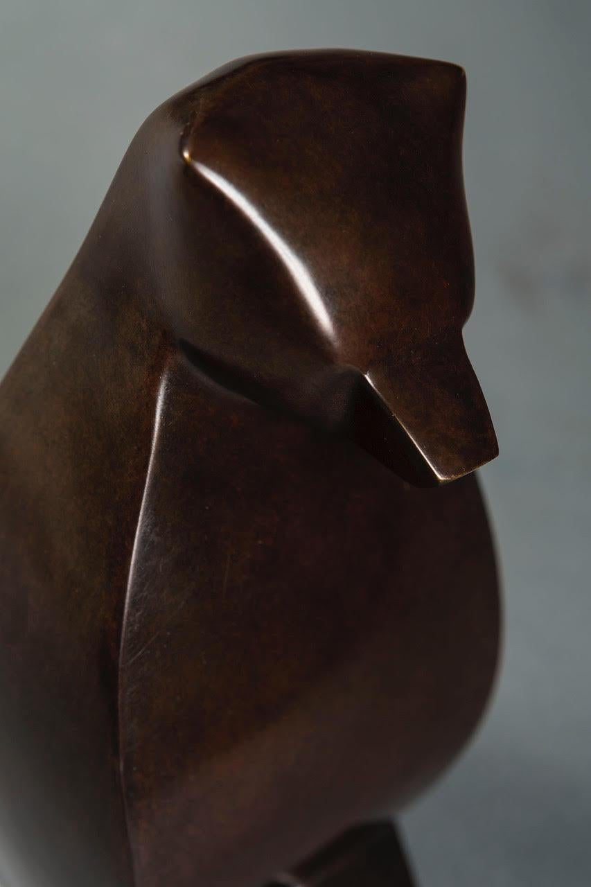 Junior by Marie Louise Sorbac -  Bronze animal sculpture, bear, brown colour For Sale 2