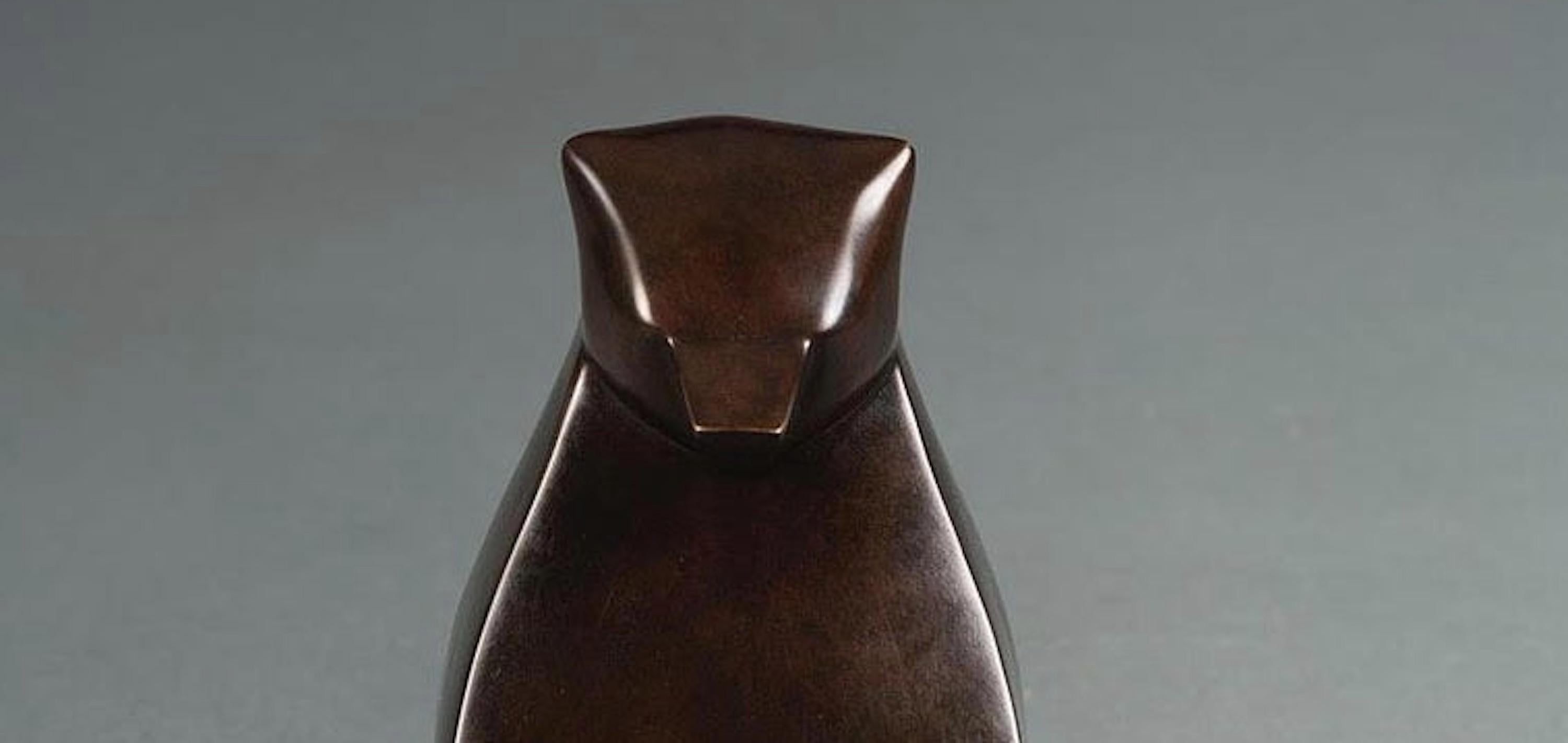 Junior by Marie Louise Sorbac -  Bronze animal sculpture, bear, brown colour For Sale 4