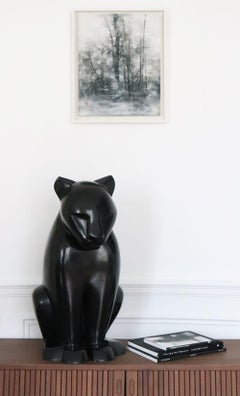Leona by Marie Louise Sorbac - Sculpture animalière en bronze, Lionne