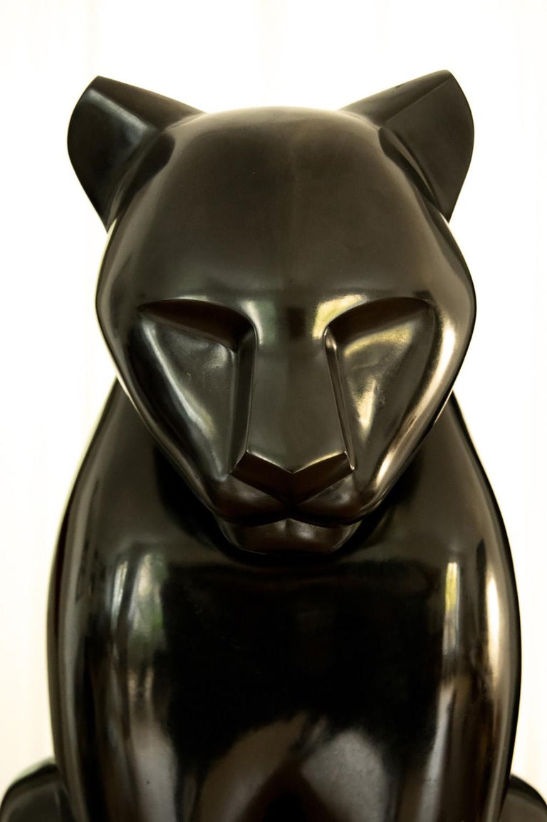 Leona by Marie Louise Sorbac - Animal Bronze Sculpture, Lioness For Sale 2