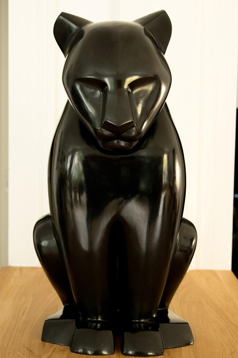 Leona is a bronze sculpture of a lioness by Marie Louise Sorbac. H65 cm × W34 cm × D38 cm // H 25.6 in × W 13.4 in × D 15 in.
This sculpture is part of a series celebrating nature and the animal kingdom. It is available in a limited edition of 8