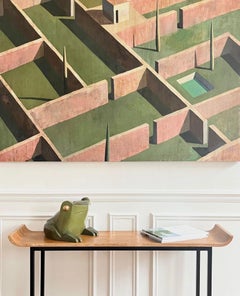 Mafalda di Marie Louise Sorbac -  Scultura animale in bronzo, rana, patina verde