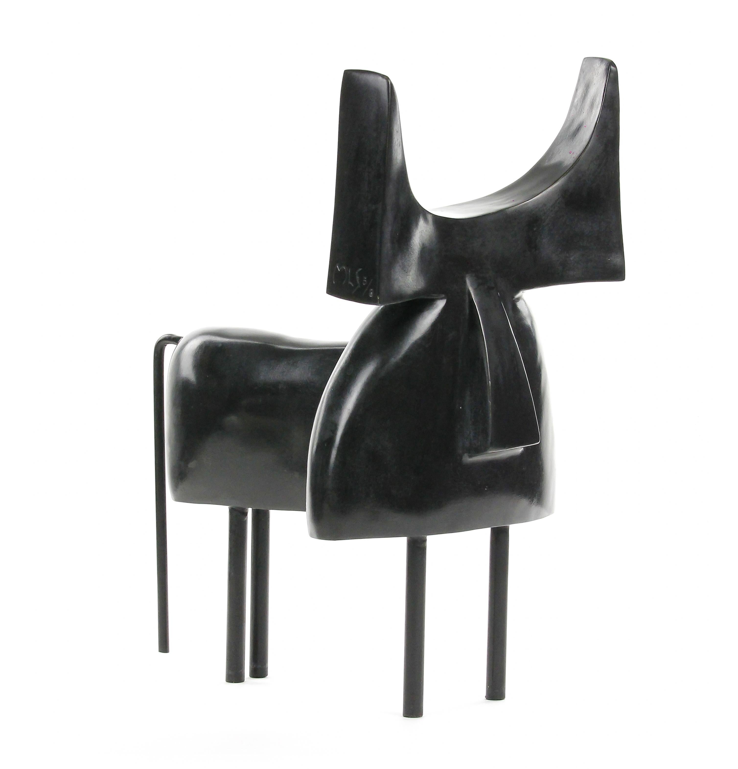 Pablo by Marie Louise Sorbac - Contemporary bronze sculpture, geometric bull For Sale 1