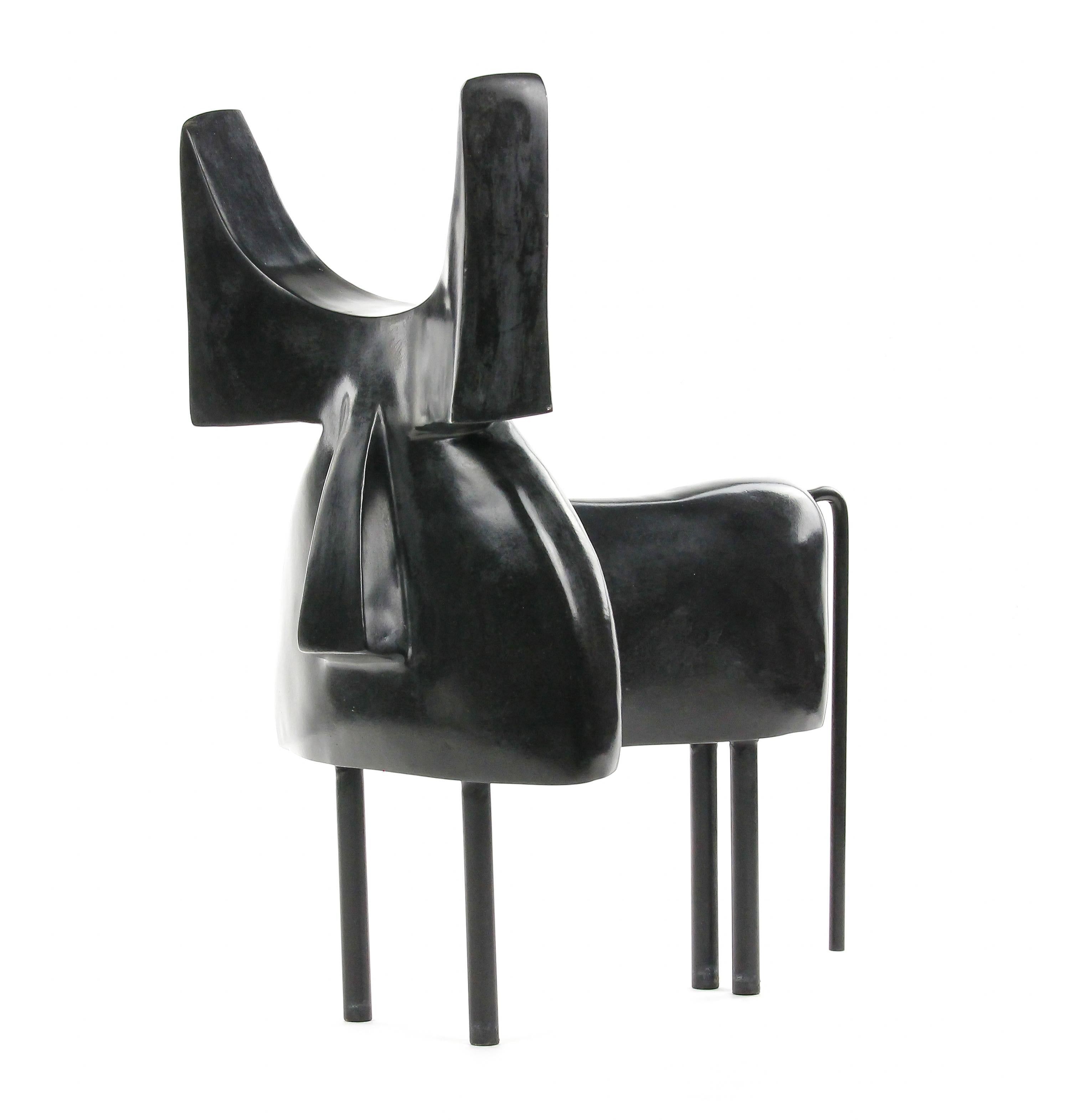 Pablo by Marie Louise Sorbac - Contemporary bronze sculpture, geometric bull For Sale 3