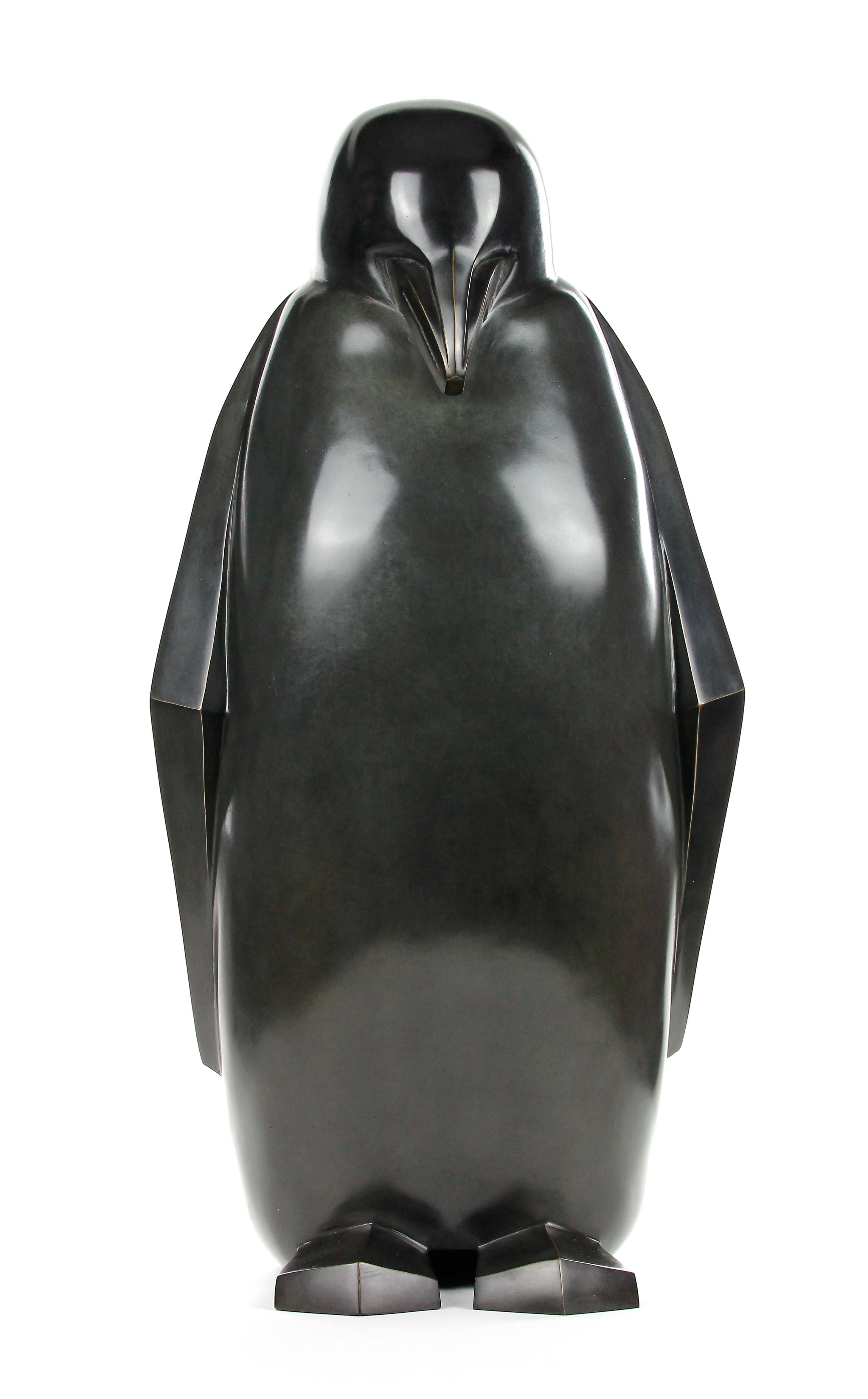 Patagonia by Marie Louise Sorbac - Bronze Sculpture, Animal Art, Black Penguin