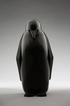 Patagonia by Marie Louise Sorbac - Sculpture contemporaine en bronze, pingouin, noir