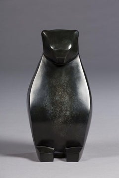 Prosper by Marie Louise Sorbac -  Bronze animal sculpture, bear, black