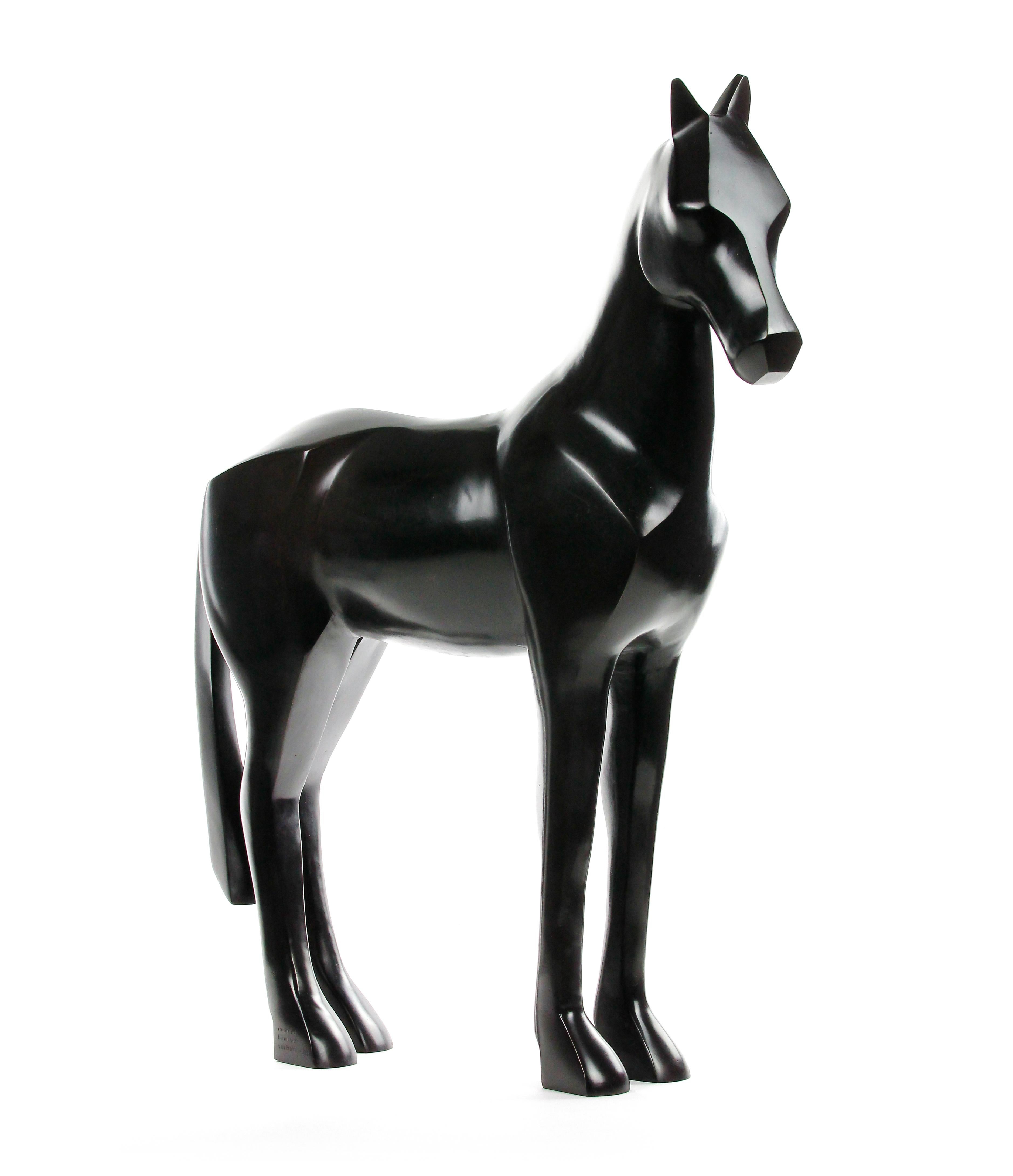 Rosa by Marie Louise Sorbac - Bronze Animal Sculpture, Black Horse