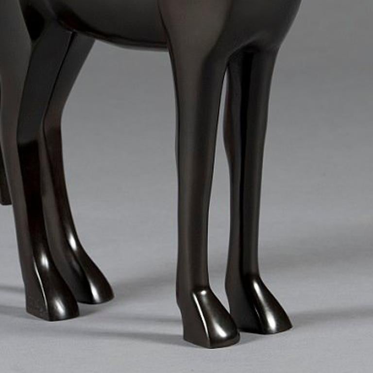 Rosa de Marie Louise Sorbac - Escultura animal de bronce, caballo, negro, liso 3
