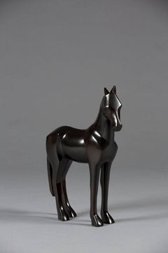 Mary Black par Marie Louise Sorbac - Sculpture animalière en bronze, cheval, noir, lisse