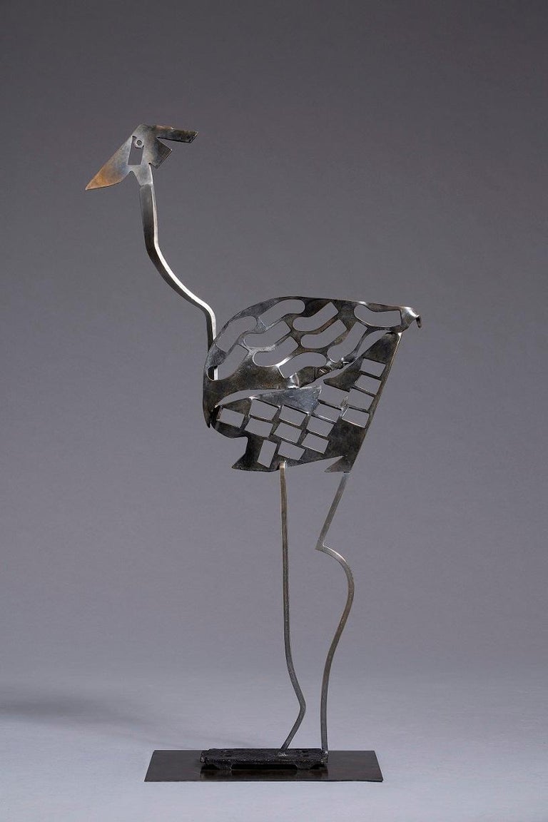 Marie Louise Sorbac Figurative Sculpture - Tara by M. L. Sorbac - Animal Bronze Sculpture (Ostrich)