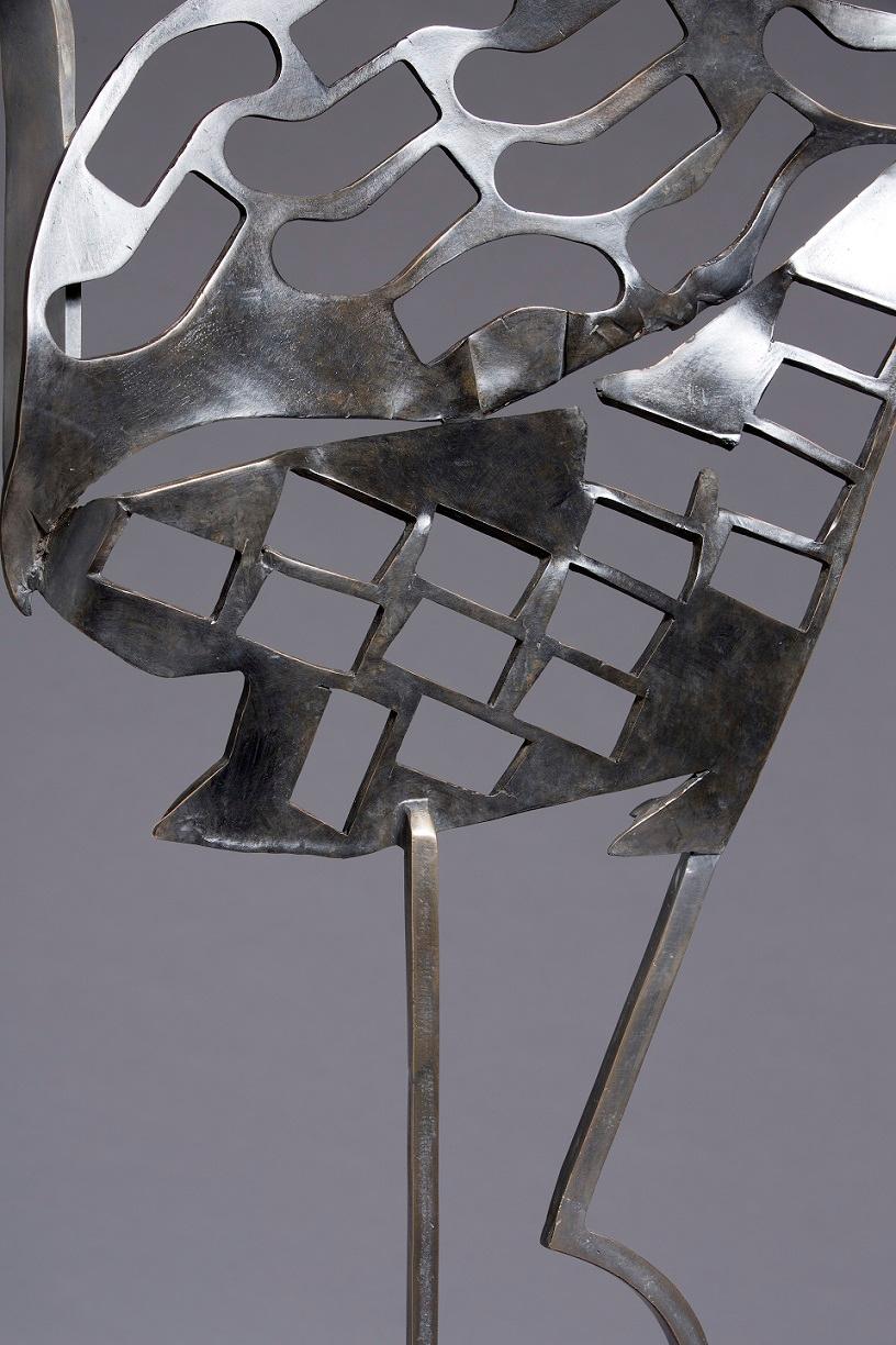 Tara di Marie Louise Sorbac - Scultura in bronzo di animale, struzzo, uccello, Nature in vendita 3